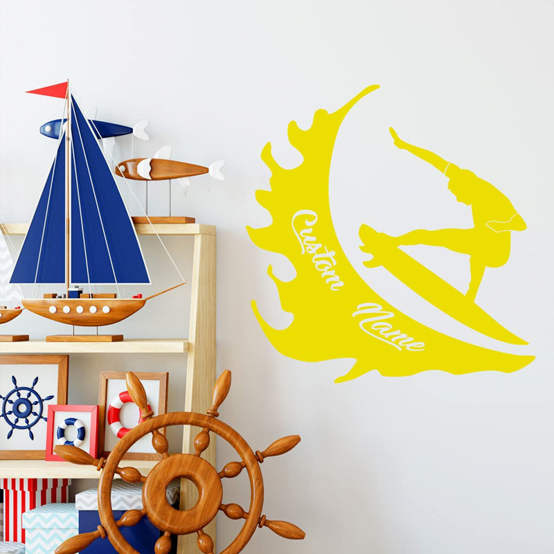 Text & Numbers Non-Wall Damaging Wall Decal, 23" H x 23" W, Yellow