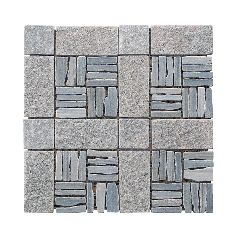 Landscape Wonder Random Sized Natural Stone Grid Mosaic Wall & Floor Tile, Gray