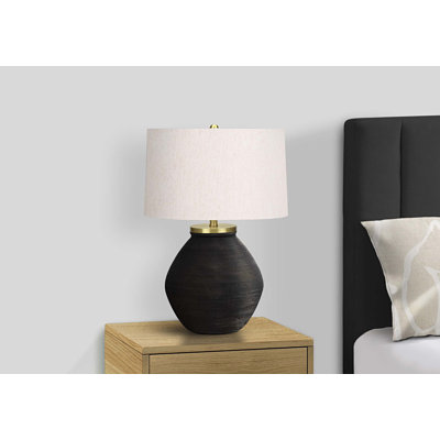 Lampe de table Aya, abat-jour en lin, 25 po