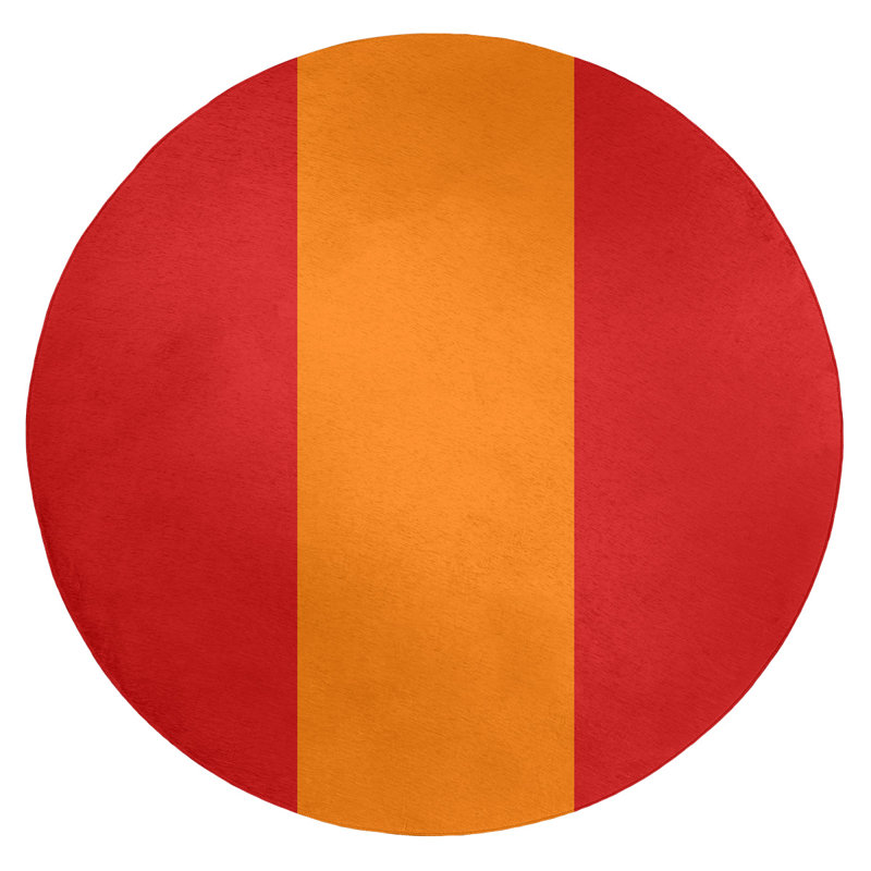 Tapis en polyester à rayures de football tampa bay, Rond 5 pi