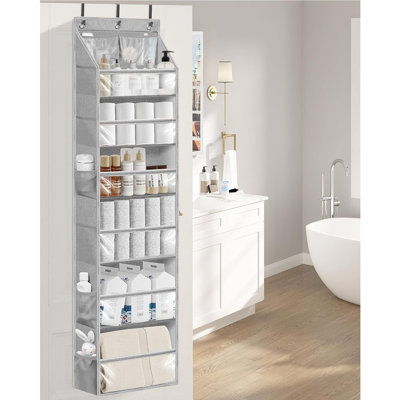 Over The Door Organizer Large Capacity Hanging Organizer, Clear Deep Pockets Behind Door Closet Organizer And Storage For Nursery, Bathroom, Bedroom, Pantry, 1 Pack G