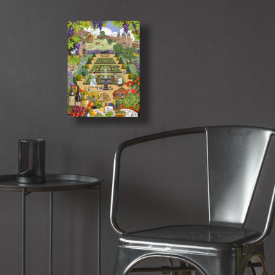 Art mural en verre épique «French Garden» par Gale Pitt, 12 po x 16 po