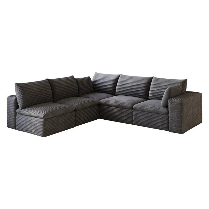 Compression Cloud Sofas, Large Corduroy Modular Modern Couch For Home