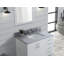 Dessus de meuble-lavabo en marbre gris clair 37 po avec lavabo et dosseret-119457694