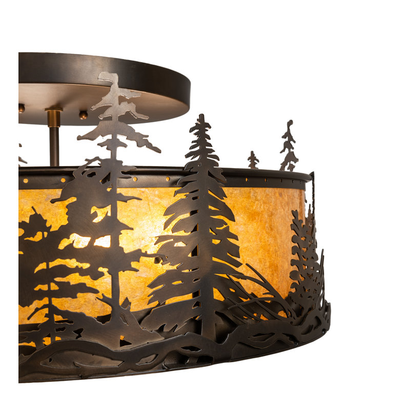 Tall Pines 4 - Light Semi Flush Mount, Antique Copper