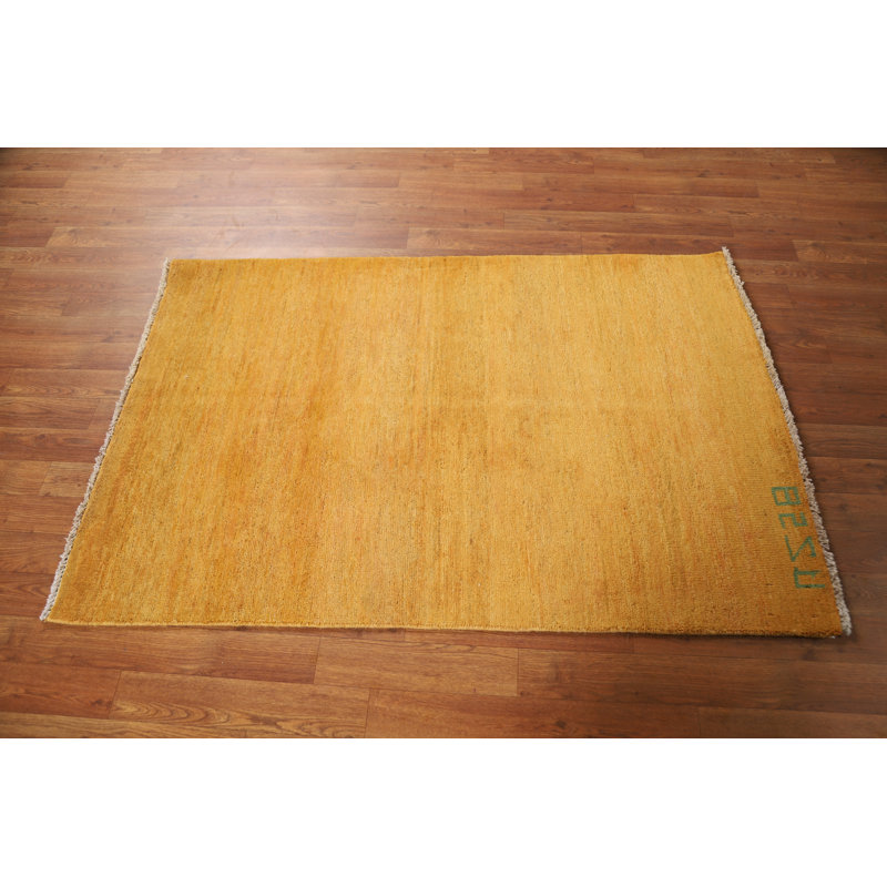 Tapis jaune moderne Gabbeh 3 x 5