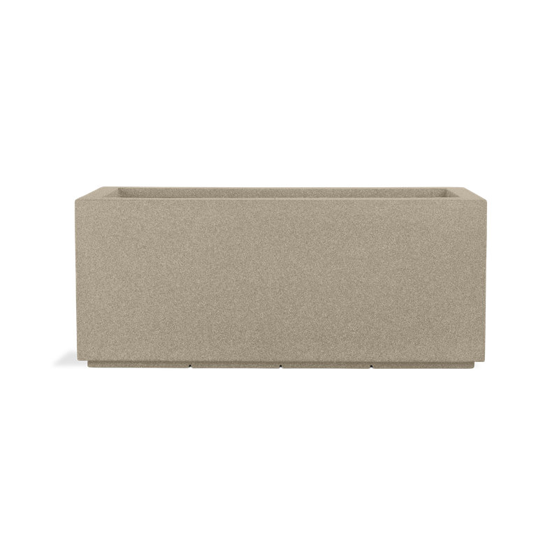 Milan Tall Polymer Box, 19" H x 43" W x 15" D, Sandstone Granite
