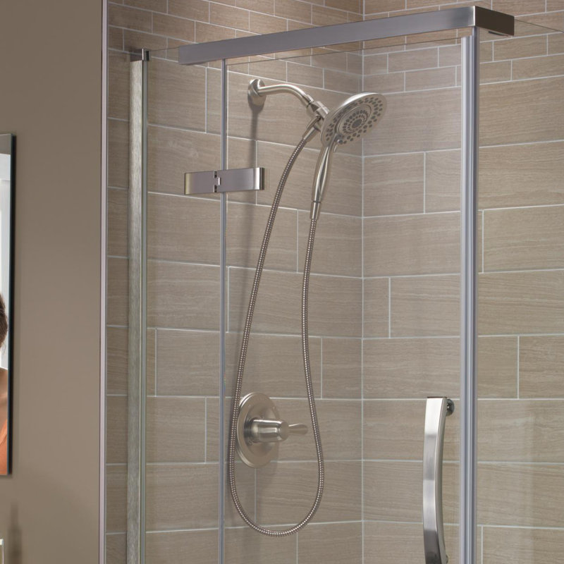 Universal Showering Components Full/Standard Dual Shower Head, Brilliance Stainless