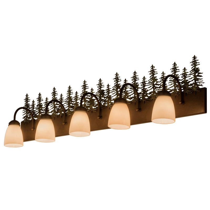 48" Cafe Noir Tall Pine 5-Light Vanity Fixture