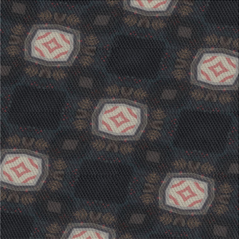 Tapis décoratif géométrique noir, Carré 4 pi