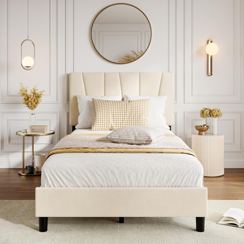 Cadre de lit double XL avec tête de lit rembourrée, cadre de lit plateforme pour enfants, Simple extra long, Gris
