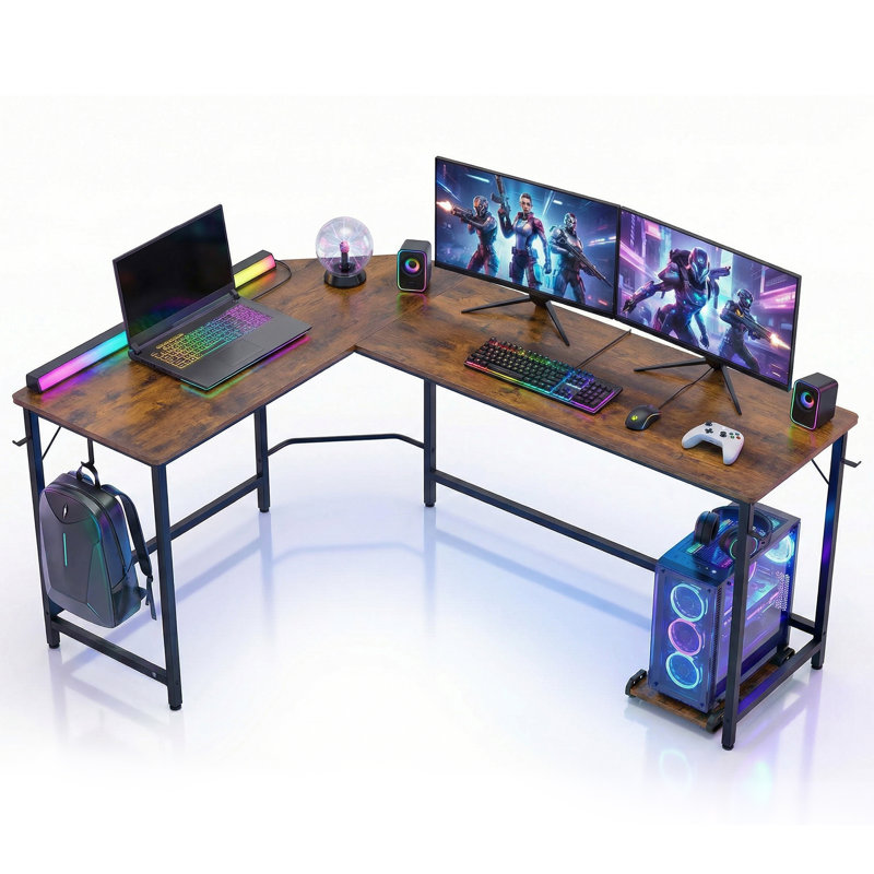 66IN L Shaped Corner Desk, Modern Large L Desk for Home Office & Gaming, White