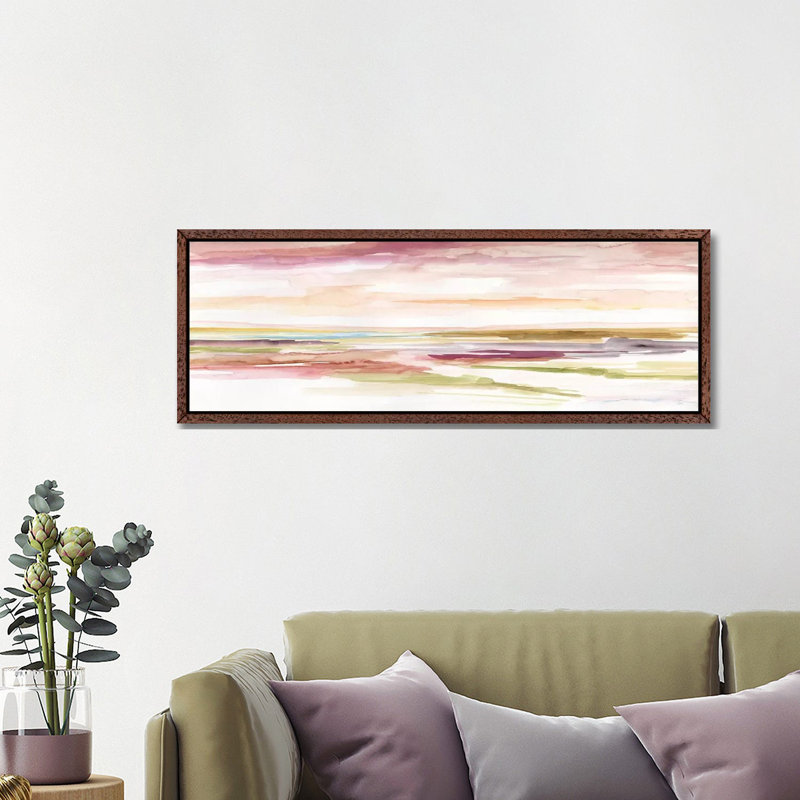 Spectrum Sunset I by Nan - Panoramic Print on Canvas, 121.92 cm H x 40.64 cm W, Classic Brown Wood Framed