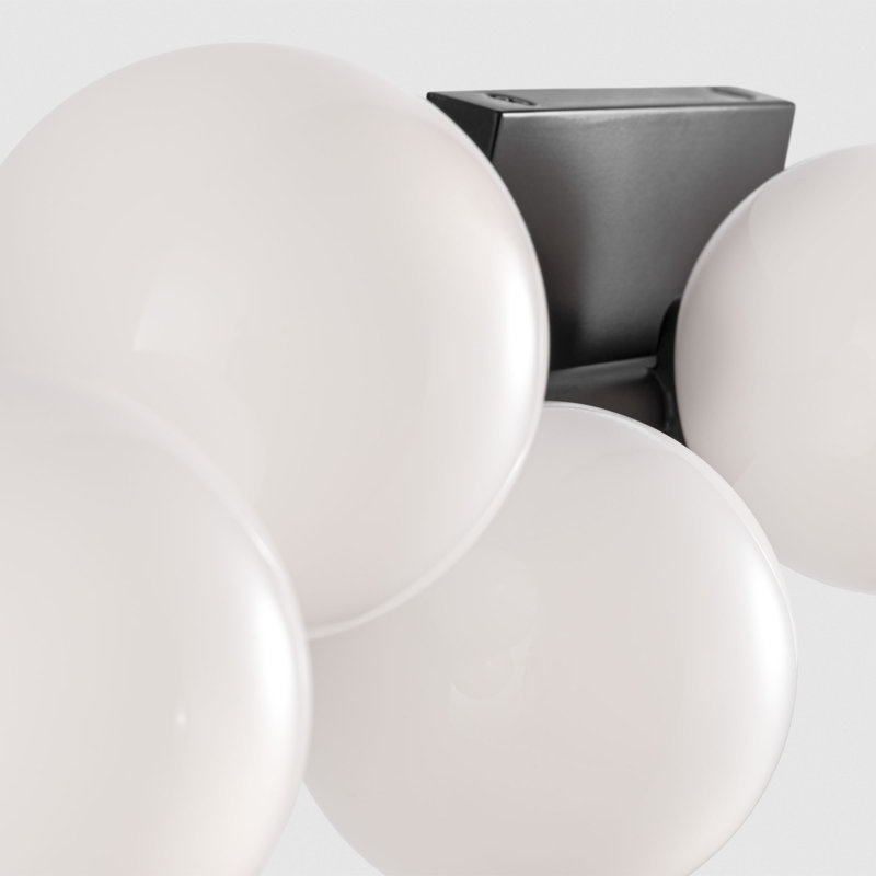 Rouse Sean Lavin Colston 3 Light Bathroom Bedroom Wall Fixture In With Milk Shade, Aged Iron, 6.5" H x 32" W x 5.25" D