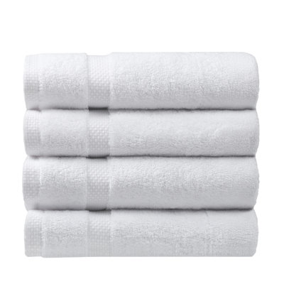 SOFE H&L | OLEA Luxury Turkish Cotton Set of 4 Hand Towel White | Soft, Plush, and Hotel Quality
