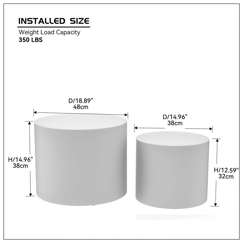 MDF With Ash/Oak/Walnut Veneer Side Table/Coffee Table/End Table/Nesting Table Set Of 2; For Living Room; Office; Bedroom