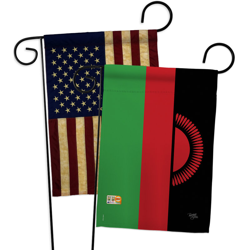 Ensemble de drapeaux décoratifs en polyester 2 faces 19 x 13 po 2 pièces malawi impressions