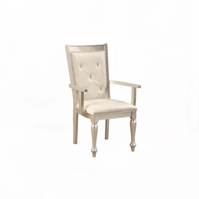 Ensemble de chaises de salle à manger rembourrées en tissu avec accoudoirs, dossier capitonné