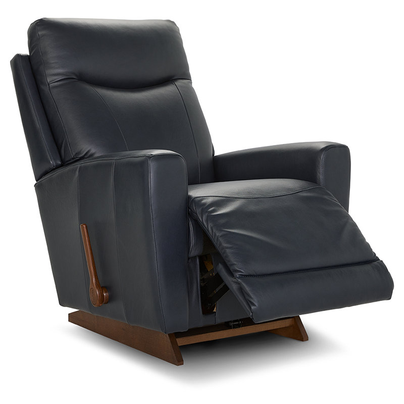Fauteuil inclinable berçant en cuir Kodie, Blue