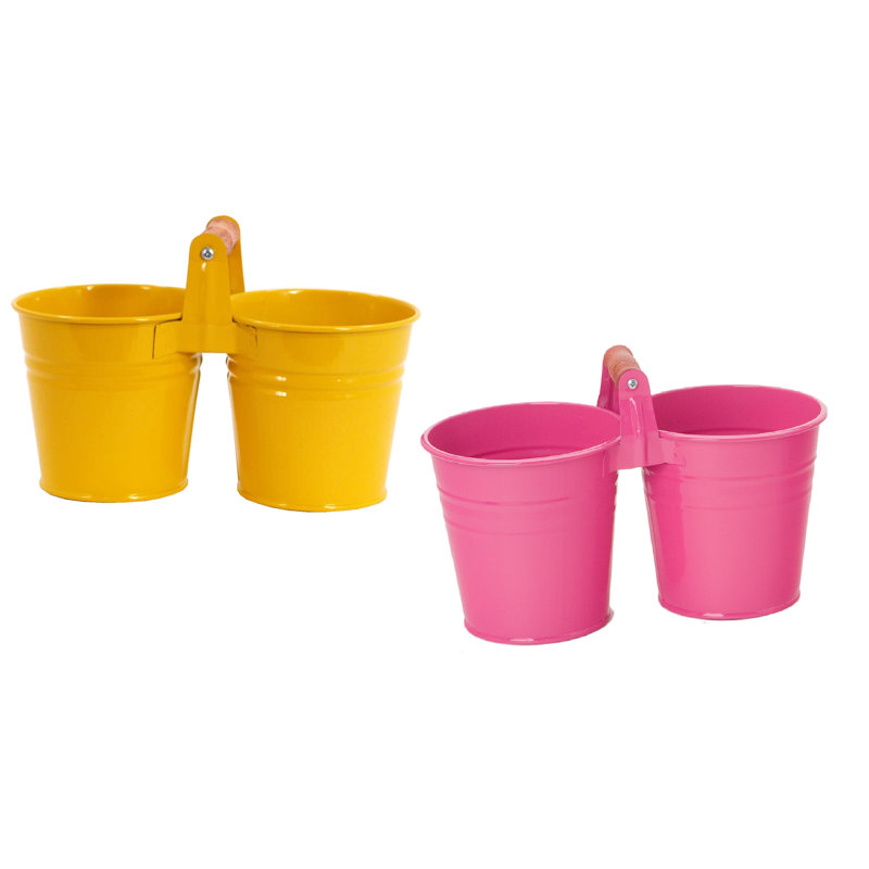 Ensemble de pots à fleurs 2 pièces Calum Roxboro, Rose vif / safran