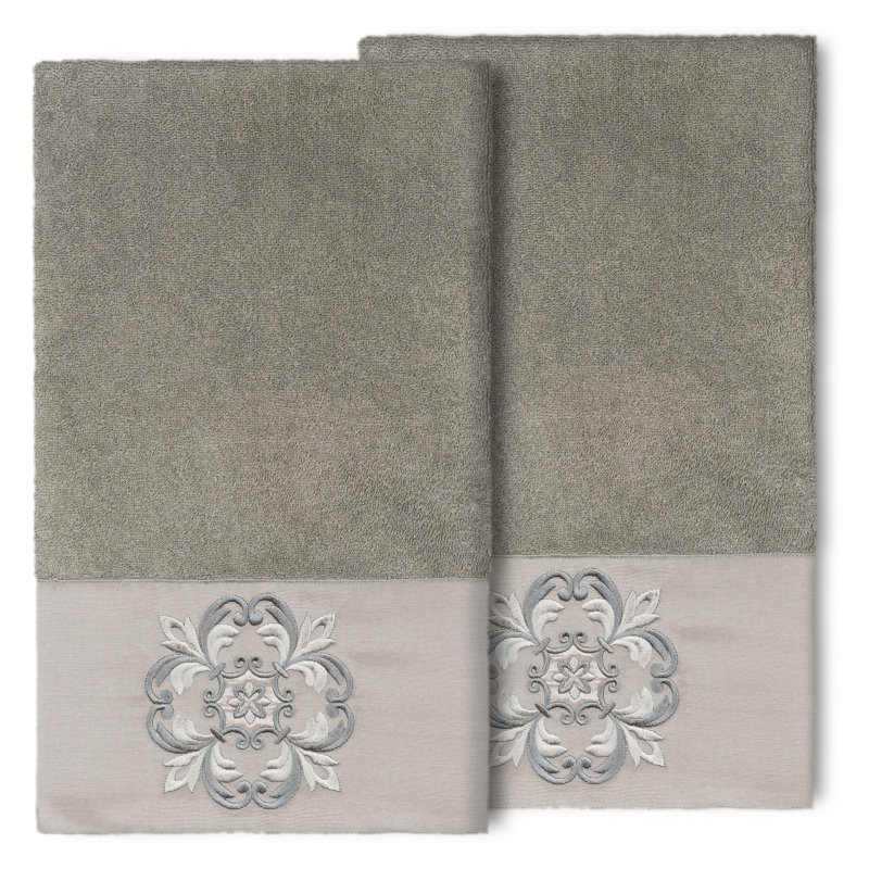 ALYSSA Midweight Bath Towel, Dark Gray