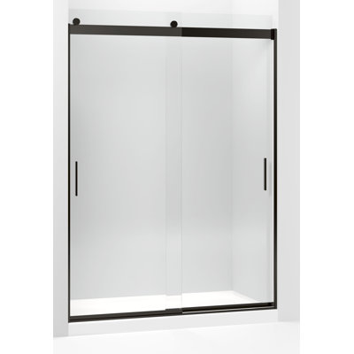 Levity 59.62" W x 82" H Double Sliding Shower Door with Blade Handles with CleanCoat® Technology
