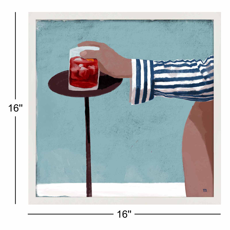 Aperitivo Print by Marco Marella For Studio M, White Paper Framed, 16" H x 16" W