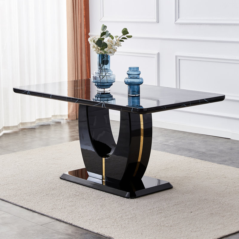  Table de salle à manger Avdain, Noir