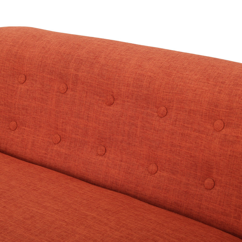 Canapé-lit moderne capitonné Decato, 100 % polyester orange, H 28,25 po x l 51,5 po x P 29,5 po