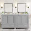 Meuble-lavabo gris 60 po avec lavabos doubles en céramique et tablette spacieuse - meuble de rangement élégant