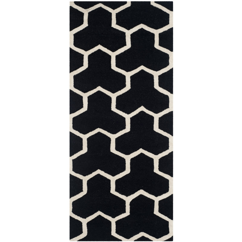 Sanyla Cambridge Hand Tufted Wool Geometric Rug, Runner 2'6" x 6'