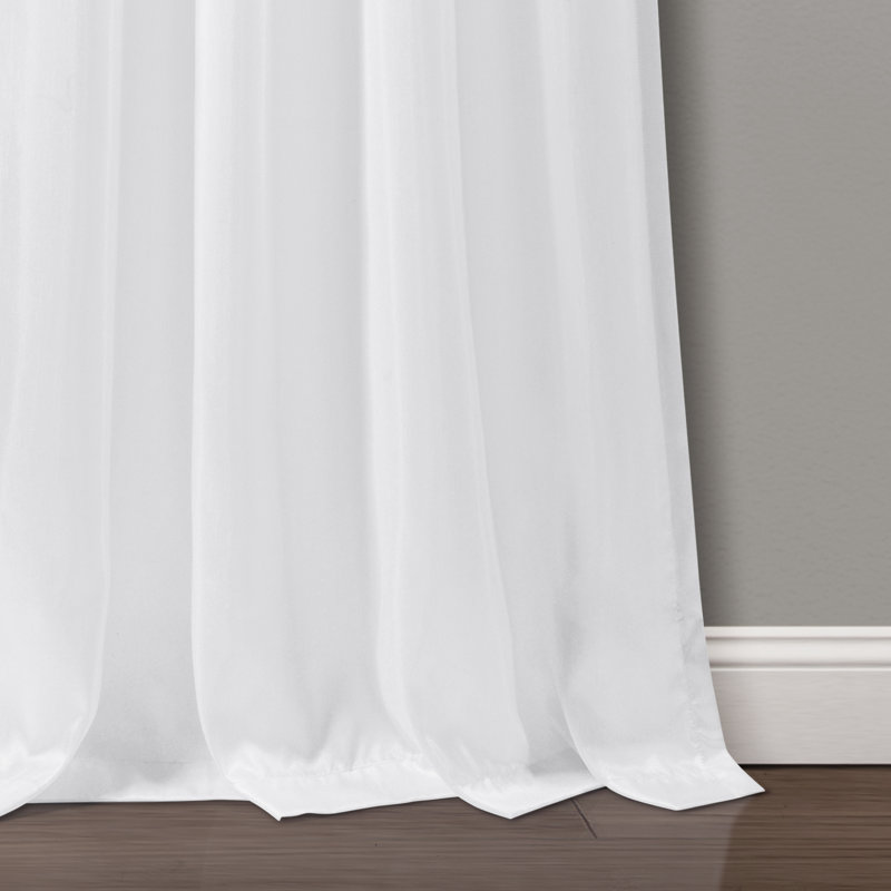 Semi Sheer Curtain Single Panel, 107cm W x 213cm L, Black/White