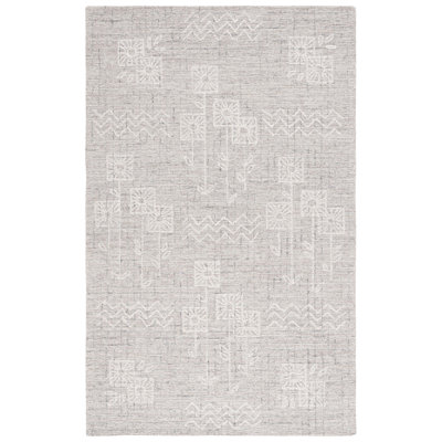 Tapis floral en laine / coton touffeté à la main Gudalupe