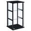 Présentoir à 3 tablettes en verre noir avec une porte trempée transparente, convient pour organiser les espaces primaires, les espaces de vie idéaux d'une armoire profonde de 14,14 pouces, la largeur de 17,17
