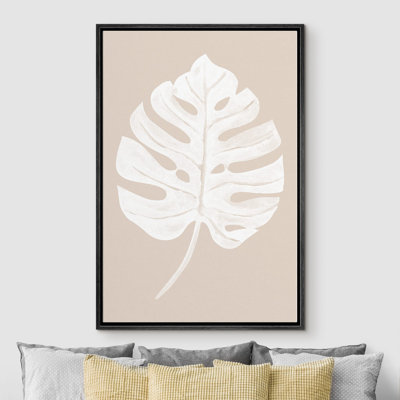 Silhouette de feuille de monstera brun clair tan