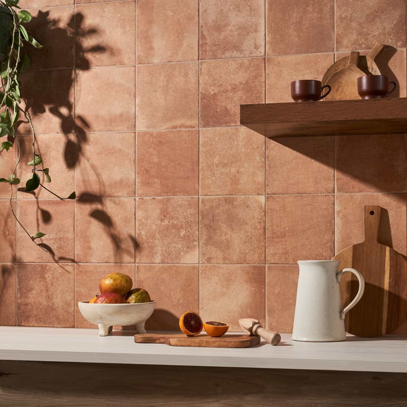 Angela Harris Mediterra 8X8 Matte Porcelain Tile, Terracotta