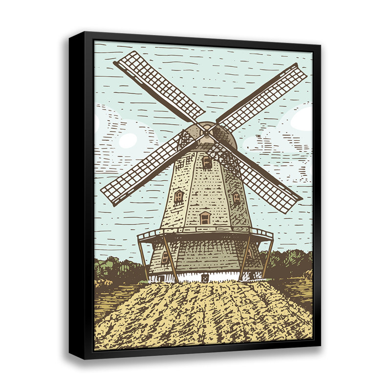 Moulin à vent rétro par Stanley Print House - on, L 11 po x H 14 po
