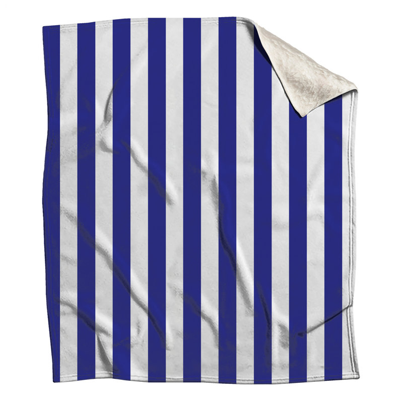 Blue White Stripes Blankets, 50in W x 60in H