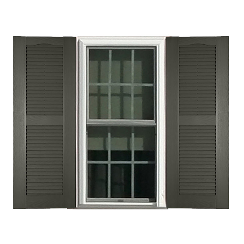 Custom Louvred Shutter with Cathedral Top, 17.75", Chocolate Chip, 39"