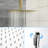16 Inch Square Shower System - Gold Dual Head With Easy Installation And Clean Function Ceiling Mount Rainfall-127368539