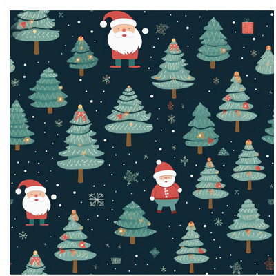 Fêtes, arbre de Noël, père Noël, motif I, reproduction d'art moderne sans cadre