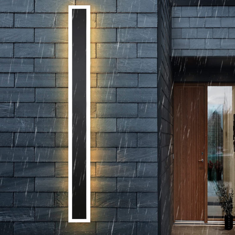 Aarti Black Outdoor Cellar Light, 8cm H x 100cmW x 0.8cm D, 21W