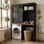 Armoire à lessive peu encombrante avec tringle, pour laveuse / sécheuse