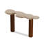 Console Travertine avec pieds en bois massif-568751952
