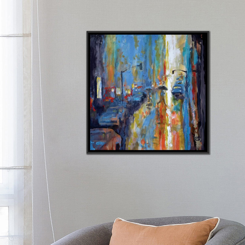 «Light Rain», reproduction sur toile, H 26 po x l 26 po x P 1,5 po, Toile avec cadre noir