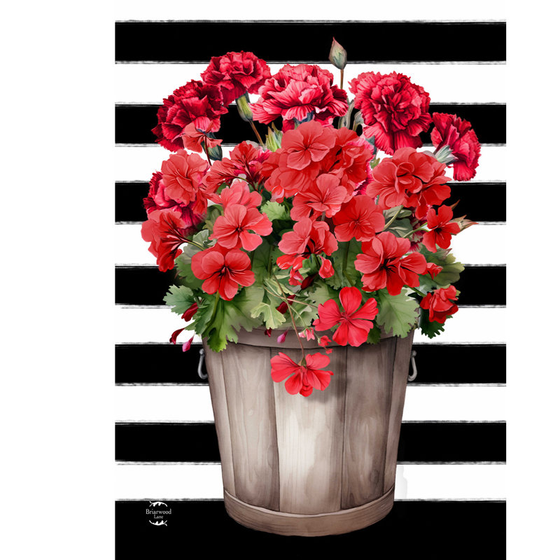 Striped Geraniums House Flag