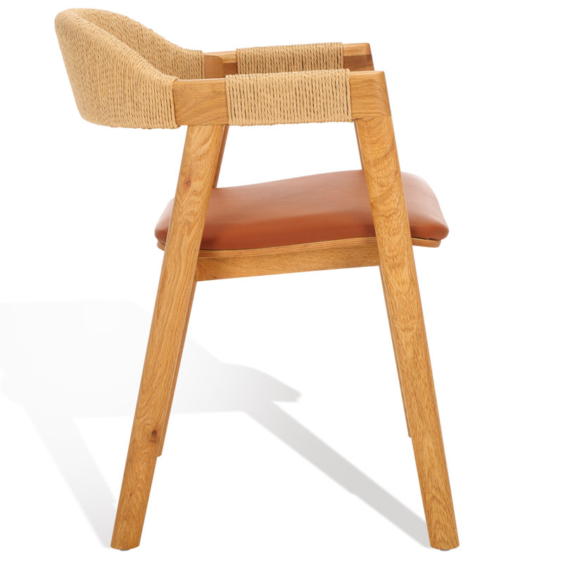 Regent 18.5'' H Leather Upholstered Oak Armchair