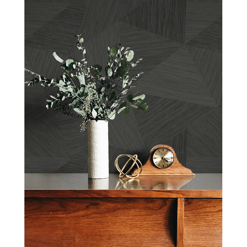  Papier peint en vinyle non collé Designs Middleton Triangles, Gris anthracite métallique