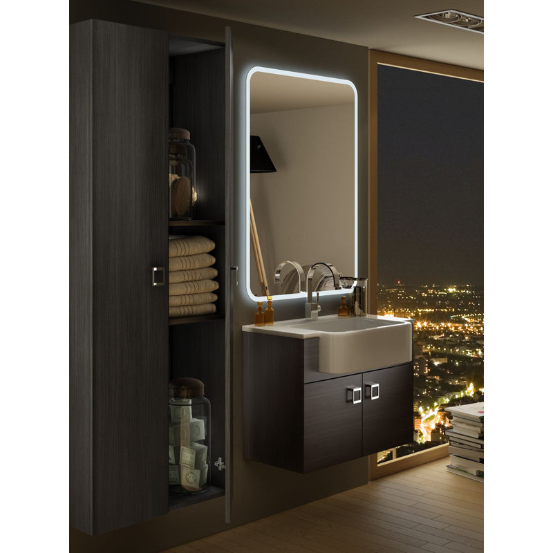 Base de meuble-lavabo simple pour salle de bain 28" seulement Herwarth, Veine gris foncé
