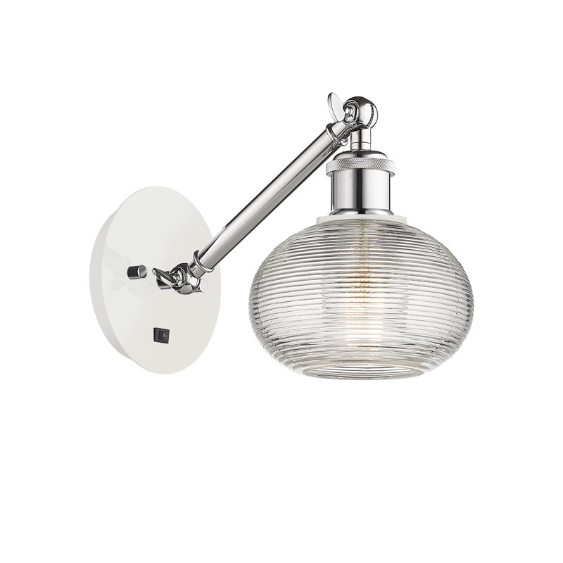 Applique murale en acier Ithaca, Chrome poli blanc